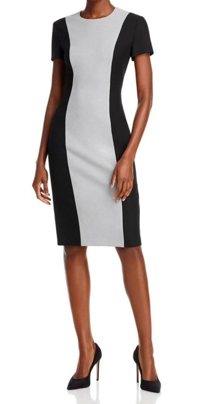 Boss Hugo Boss dress Damola sheath gray black size 10